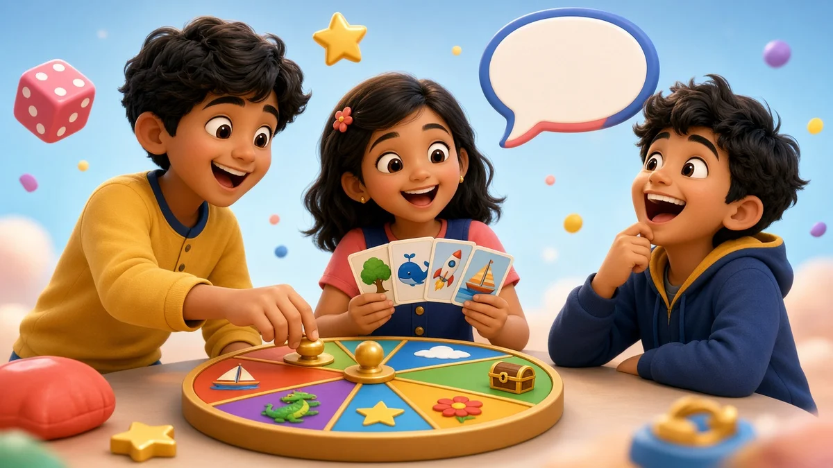 Children playing speaking games together